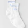Calze unisex a gamba corta in stile retrò - Bianco/Blu Provenza chiaro