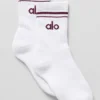 Calze unisex a gamba corta in stile retrò - Bianco/Bordeaux