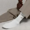 Calze unisex a gamba corta in stile retrò - Bianco/Cacao chiaro