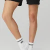 Calze unisex a gamba corta in stile retrò - Bianco/Nero
