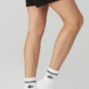 Calze unisex a gamba corta in stile retrò - Bianco/Nero