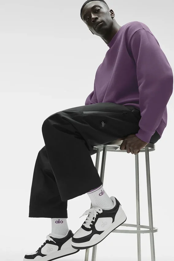 Calze unisex a gamba corta in stile retrò - Bianco/Plum Kiss