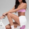 Calze unisex a gamba corta in stile retrò - Bianco/Rosa Cuore Caramella