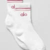 Calze unisex a gamba corta in stile retrò - Bianco/Rosa rosa selvatica