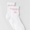 Calze unisex a gamba corta in stile retrò - Bianco/Rosa vintage
