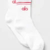 Calze unisex a gamba corta in stile retrò - Bianco/Rosso caramella
