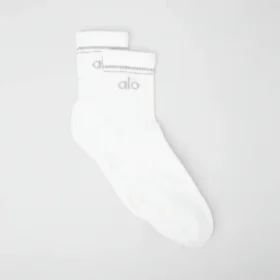 Calze unisex a gamba corta in stile retrò - Bianco/Titanio