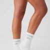 Calze unisex a gamba corta in stile retrò - Bianco/Titanio
