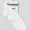 Calze unisex a gamba corta in stile retrò - Bianco/Verde trifoglio