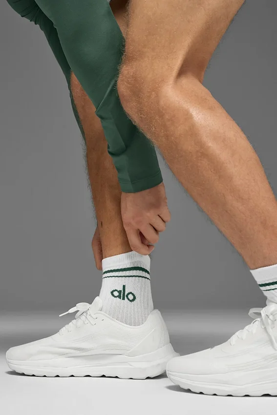Calze unisex a gamba corta in stile retrò - Bianco/Verde trifoglio