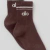 Calze unisex a gamba corta in stile retrò - Brownstone/Bianco