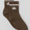 Calze unisex a gamba corta in stile retrò - Espresso/Bianco