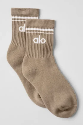 Calze unisex a gamba corta in stile retrò - Gravel/Bianco