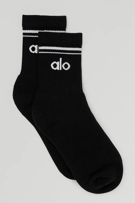 Calze unisex a gamba corta in stile retrò - Nero/Bianco
