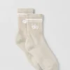 Calze unisex a gamba corta in stile retrò - Oatmeal melange/Bianco