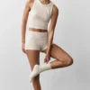 Calze unisex a gamba corta in stile retrò - Oatmeal melange/Bianco