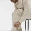 Calze unisex a gamba corta in stile retrò - Oatmeal melange/Bianco