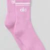 Calze unisex a gamba corta in stile retrò - Rosa Candy Heart/Bianco