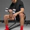 Calze unisex a gamba corta in stile retrò - Rosso brillante/Bianco
