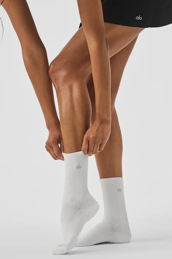 Calze unisex a gamba corta sobrie - Bianco