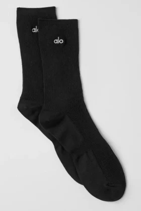 Calze unisex a gamba media dal design sobrio - Nero