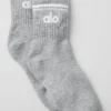 Calze unisex a gamba media in stile retrò - Grigio melange sportivo/Bianco