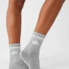Calze unisex a gamba media in stile retrò - Grigio melange sportivo/Bianco