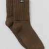 Calze unisex a mezzo gambale con bordo arricciato - Espresso