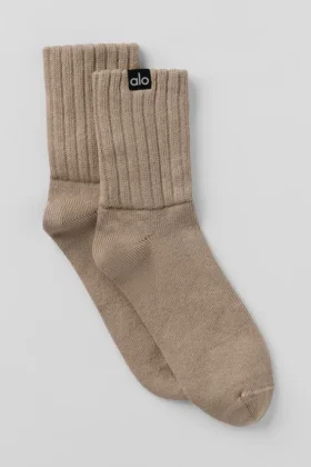 Calze unisex a mezzo gambale con bordo arricciato - Gravel