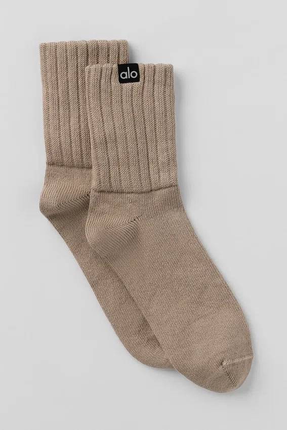 Calze unisex a mezzo gambale con bordo arricciato - Gravel