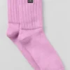 Calze unisex a mezzo gambale con bordo arricciato - Rosa Cuore Caramella