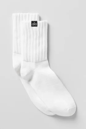 Calze unisex a mezzo gambale con elastico - White