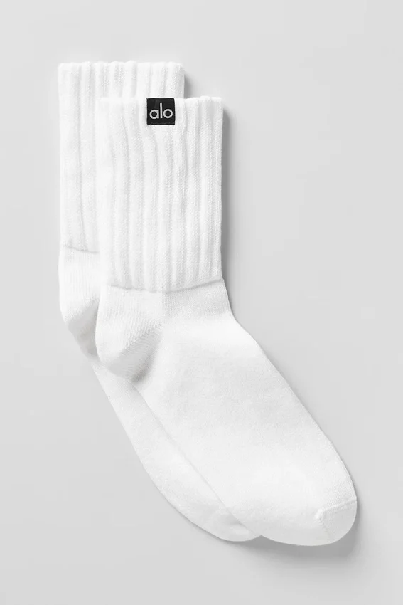 Calze unisex a mezzo gambale con elastico - White