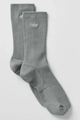 Calze unisex a mezzo gambale dal design sobrio - Grigio lunare