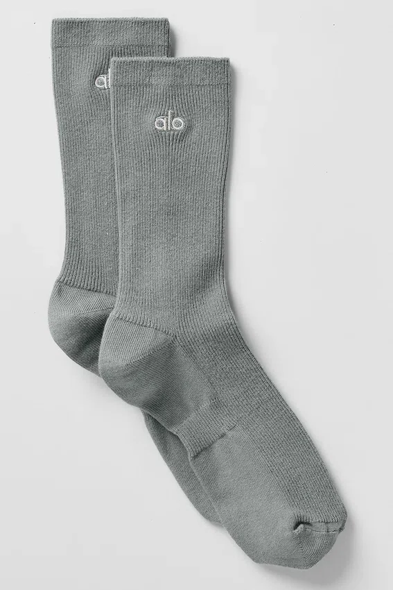 Calze unisex a mezzo gambale dal design sobrio - Grigio lunare