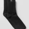 Calze unisex a mezzo polpaccio con bordo arricciato - Nero