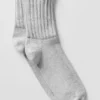 Calze unisex a mezzo polpaccio con effetto arricciato - Grigio melange sportivo
