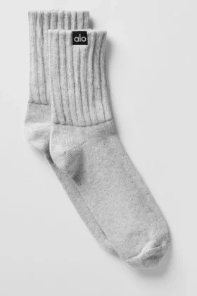 Calze unisex a mezzo polpaccio con effetto arricciato - Grigio melange sportivo
