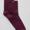 Calze unisex a mezzo polso con bordo arricciato - Borgogna