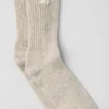 Calze unisex in lana e cashmere con effetto leggermente smerigliato - Latte invernale/Avorio