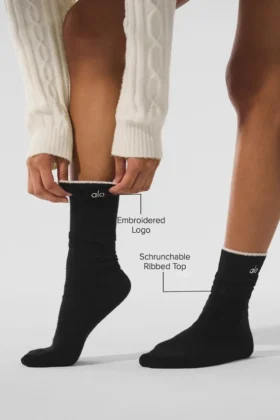 Calze unisex in lana e cashmere con effetto leggermente smerigliato – Nero/Avorio