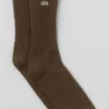 Calze unisex in misto lana e cashmere con effetto leggermente smerigliato - Espresso melange/Avorio