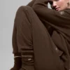 Calze unisex in misto lana e cashmere con effetto leggermente smerigliato - Espresso melange/Avorio