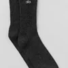 Calze unisex in misto lana e cashmere con effetto leggermente smerigliato - Grigio ardesia scuro/Avorio
