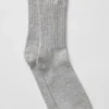Calze unisex in misto lana e cashmere con effetto leggermente smerigliato - Grigio chiaro melange/Avorio