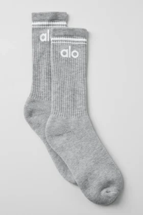 Calze unisex Throwback - Grigio melange sportivo/Bianco