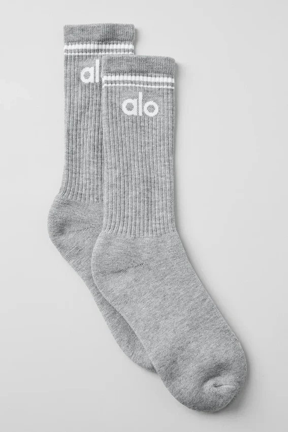 Calze unisex Throwback - Grigio melange sportivo/Bianco