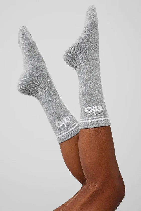 Calze unisex Throwback - Grigio melange sportivo/Bianco