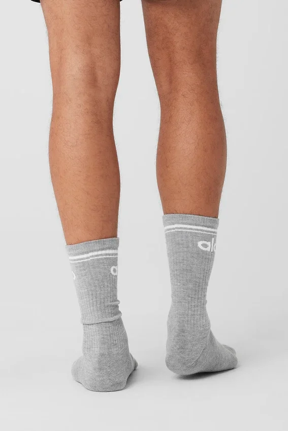Calze unisex Throwback - Grigio melange sportivo/Bianco