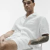 Camicia a maniche corte abbottonata Linen Days - Bianco